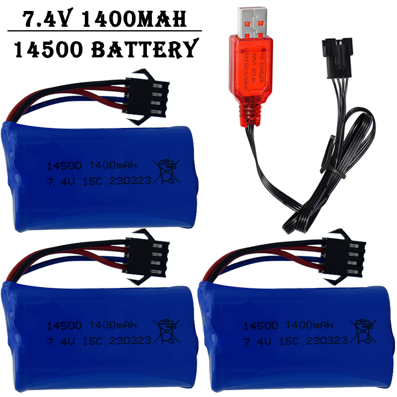Rc Helicopter Charger - Akumulator litowo-jonowy 7.4V 1400mAh 14500 /