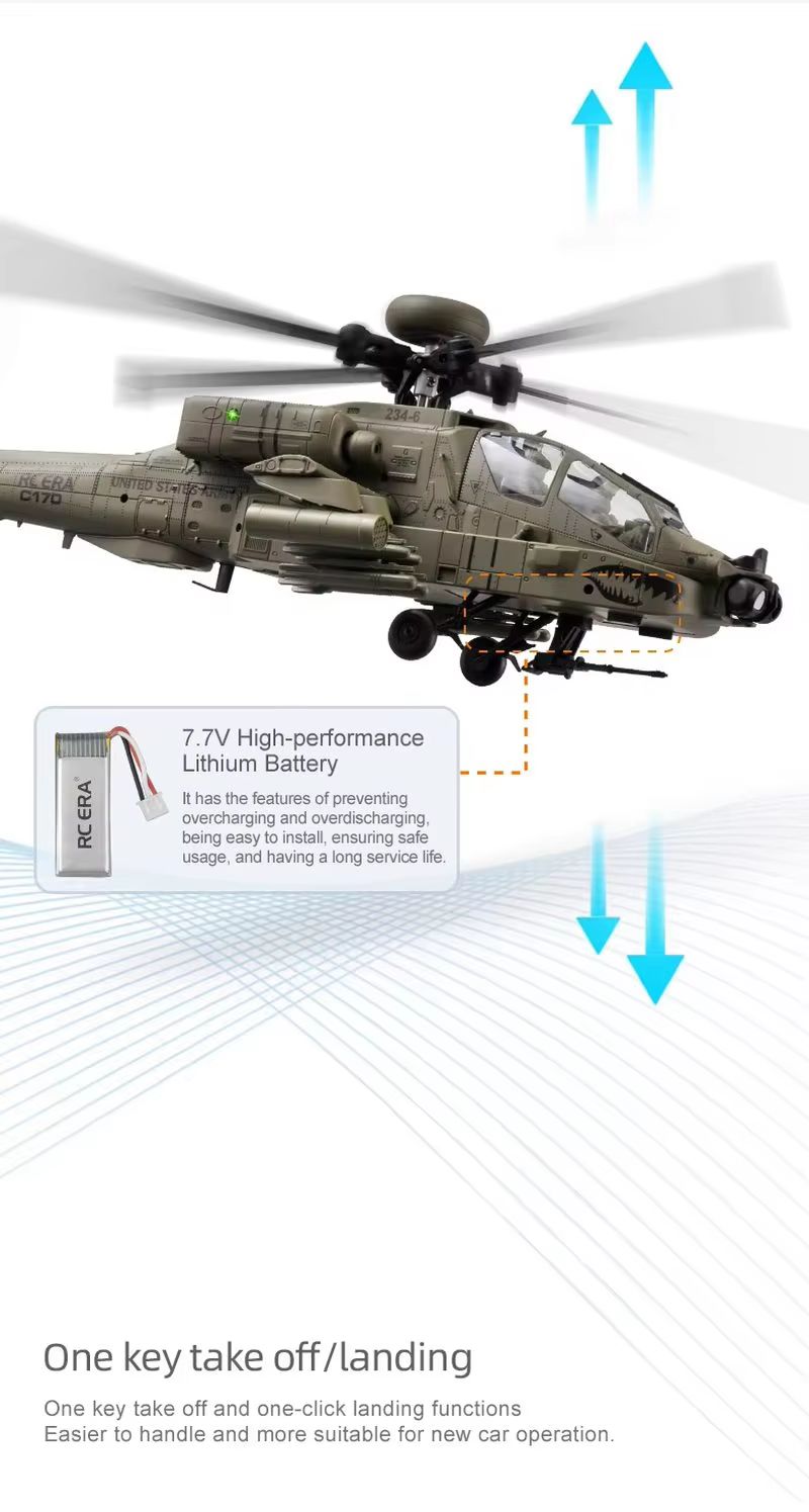 RC Era AH‑64D Apache C170 6CH  – Rc Helicopter Single Rotor recenzja i cena