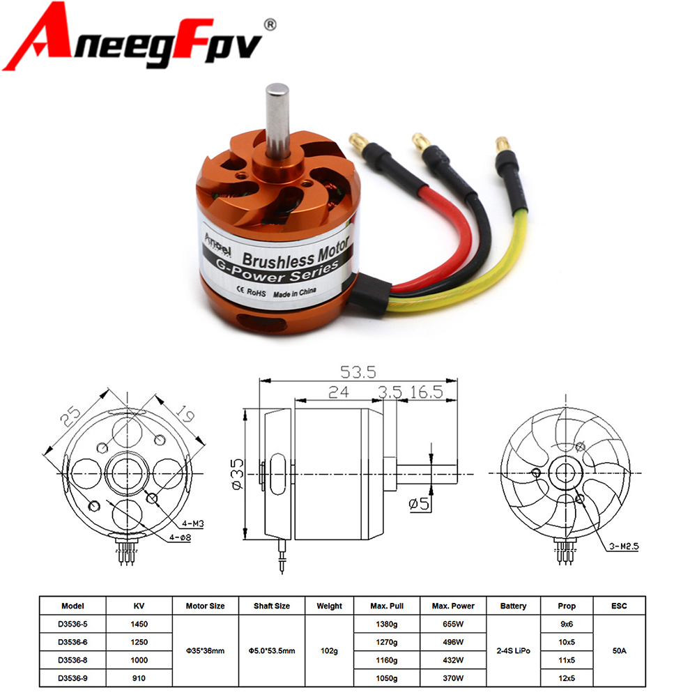 D3536 910KV 1000KV 1250KV 1450 – Rc Helicopter Mini recenzja i cena